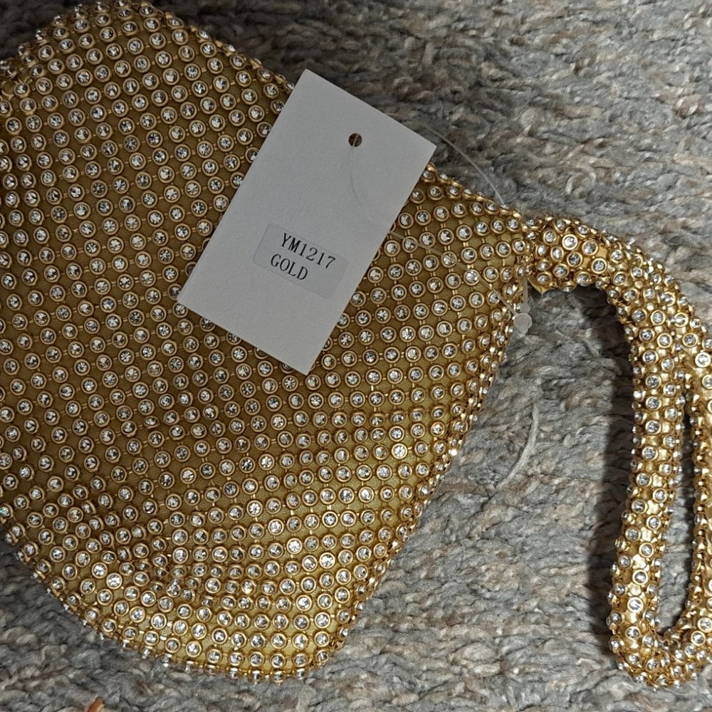 Cache Gold Rinestone Clutch Bag